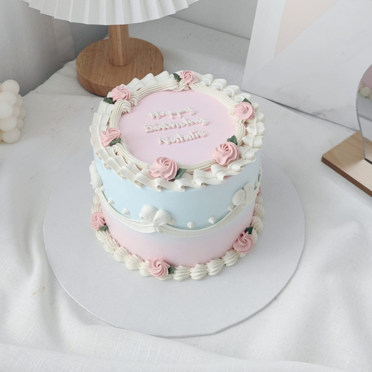 Pastel Blue And Pink Vintage Design