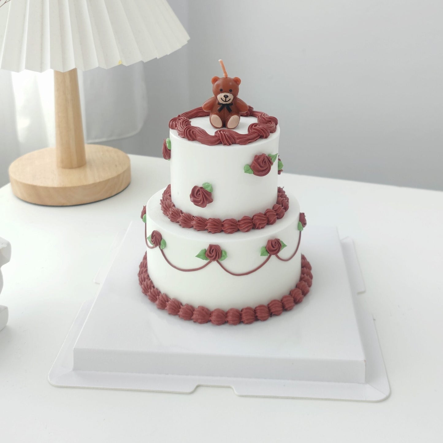 Mini 2 Tier_Vintage Maroon Floral