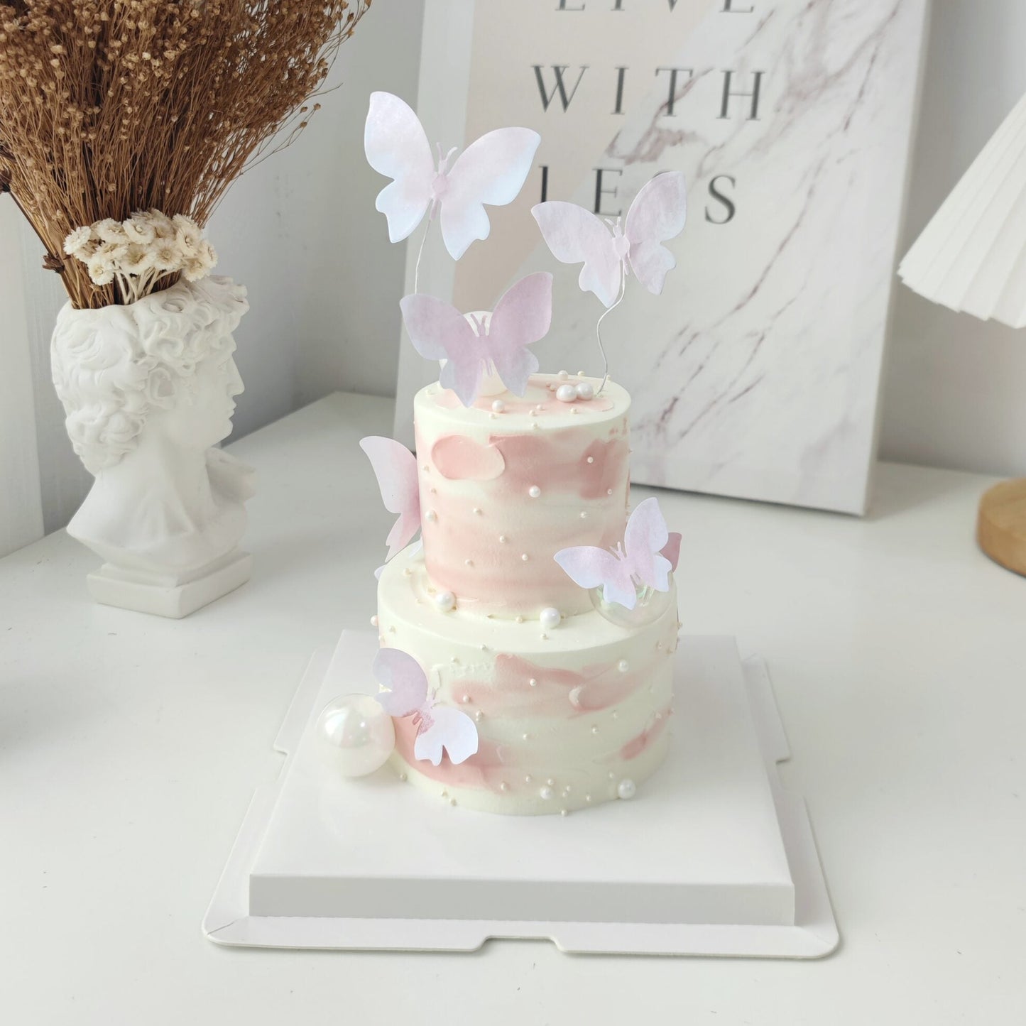Mini 2 Tier_Pink Butterflies