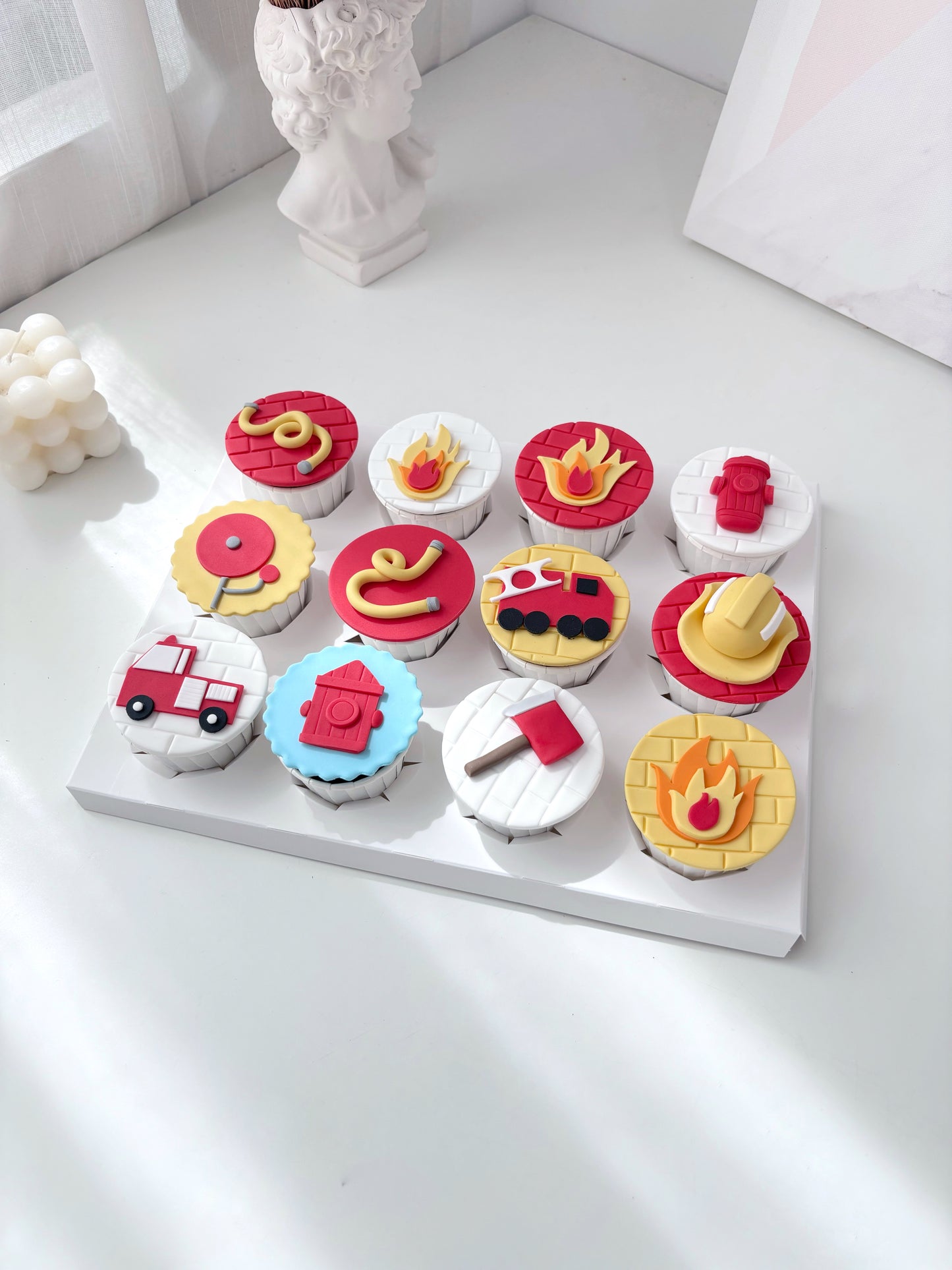 Fondant Cupcakes_Fire Truck Theme