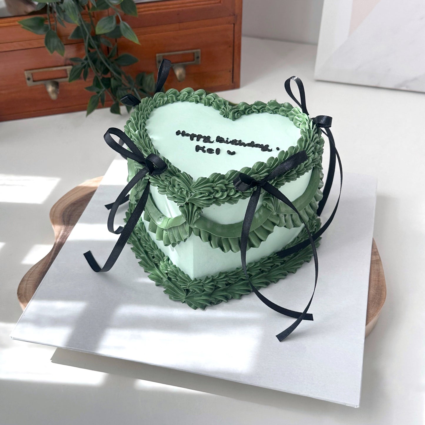 Olive Elegance Heart