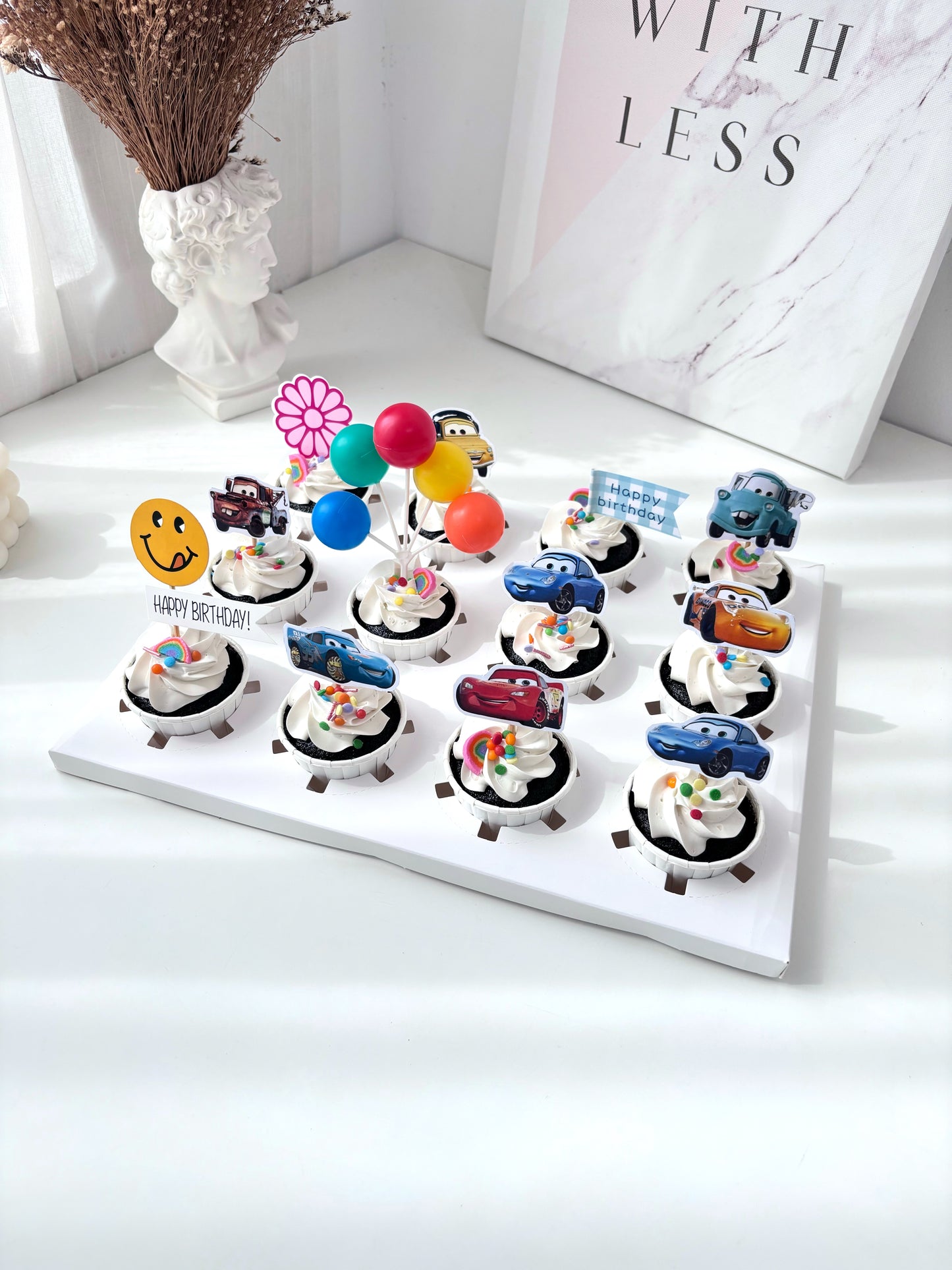 Cars Card Topper Cupcakes
