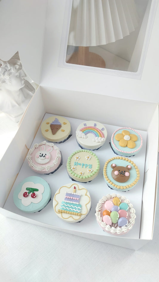 9 Pcs Drawing Cupcakes_Colourful Happy Theme