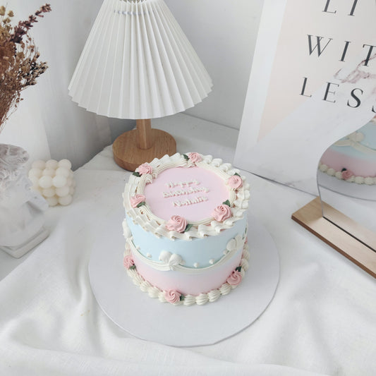 Pastel Blue And Pink Vintage Design