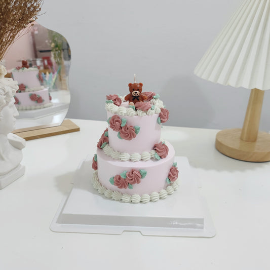 Mini 2 Tier_Vintage Pink with Maroon Floral