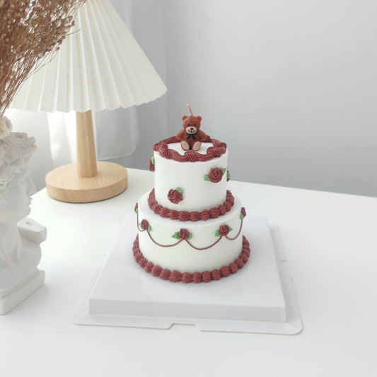 Mini 2 Tier_Vintage Maroon Floral