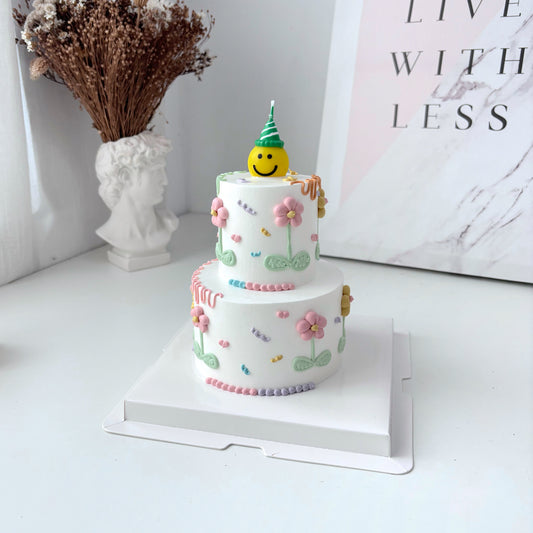 Mini 2 Tier_SmileyFloral