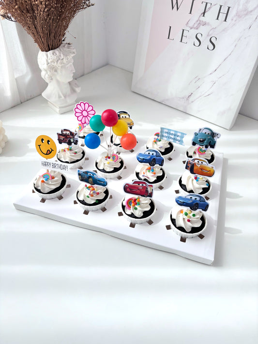 Cars Card Topper Cupcakes