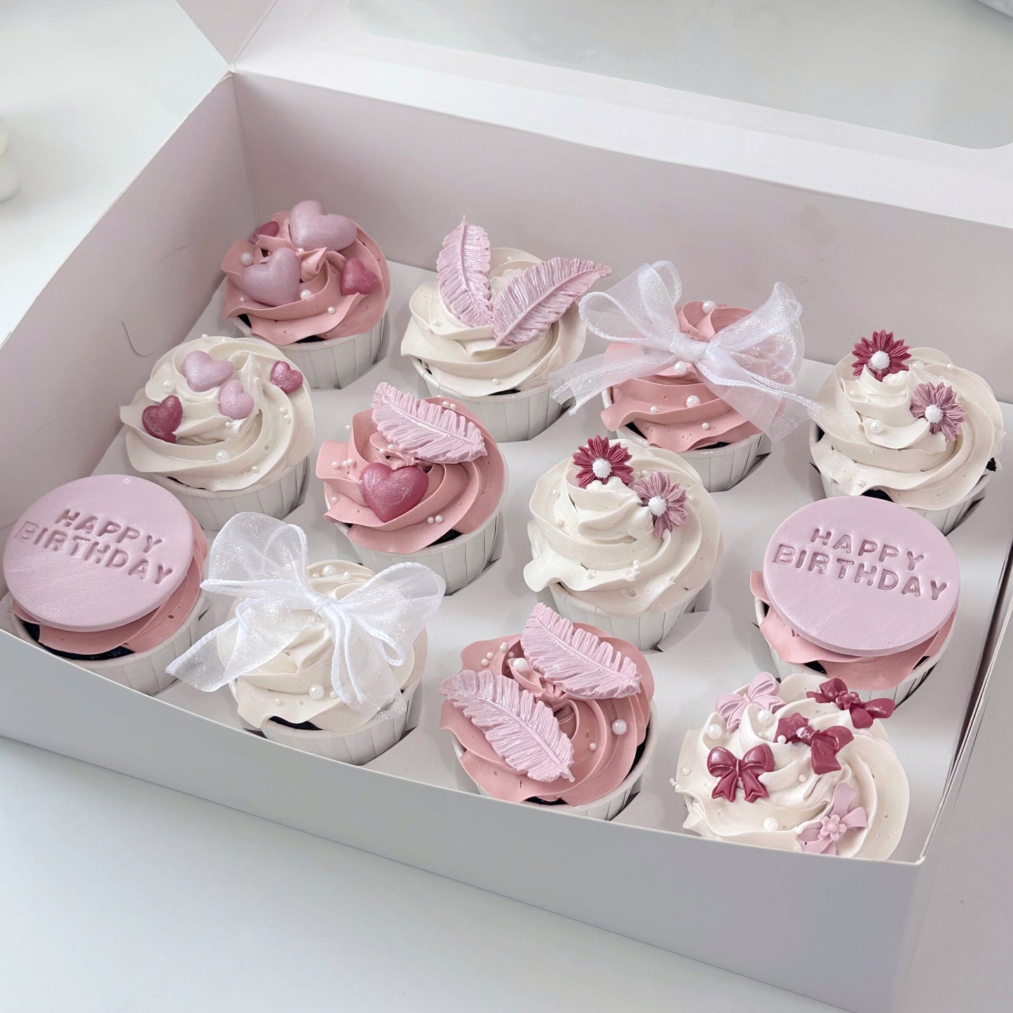 Sweetheart Pink Lace Cupcakes