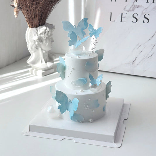 Mini 2 Tier_Blue Butterflies
